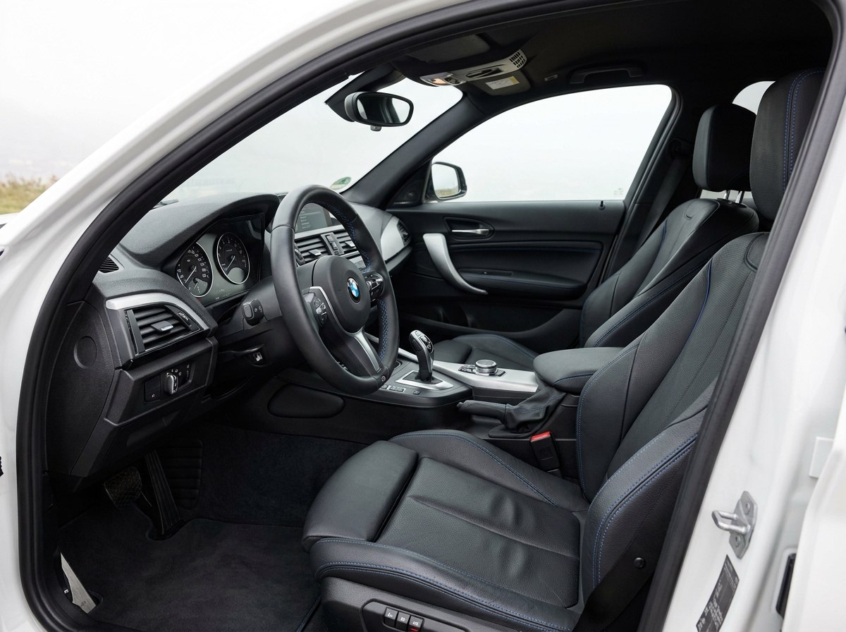 Intérieur BMW M135i : sièges sport cuir, volant M et instrumentation classique
