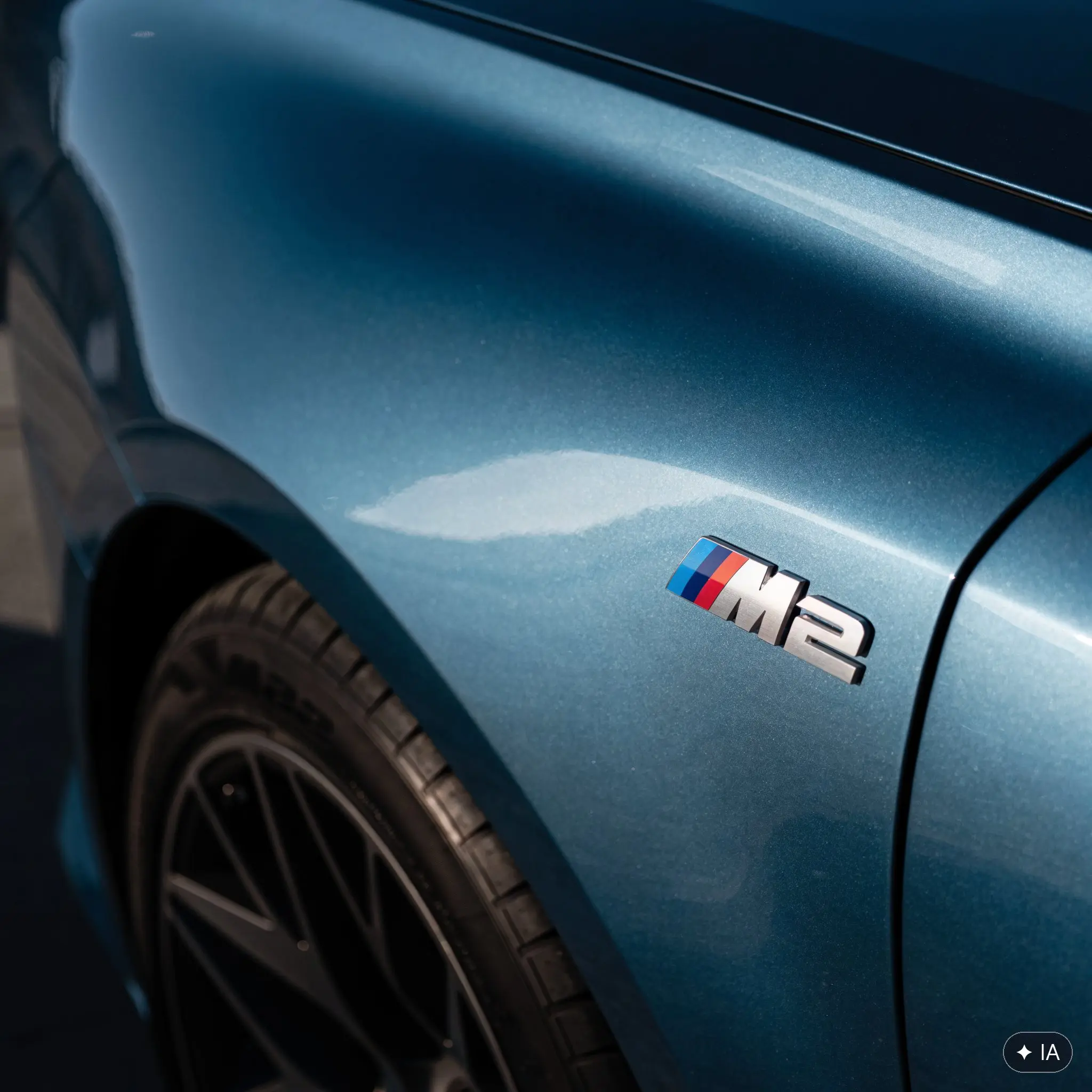 Détail aile élargie et badge M2