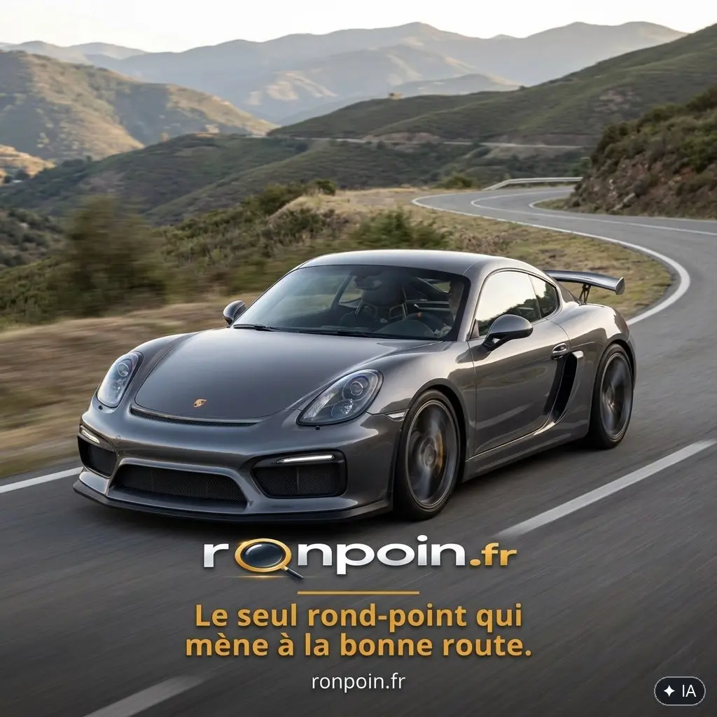 Porsche Cayman GT4 grise de trois quarts avant
