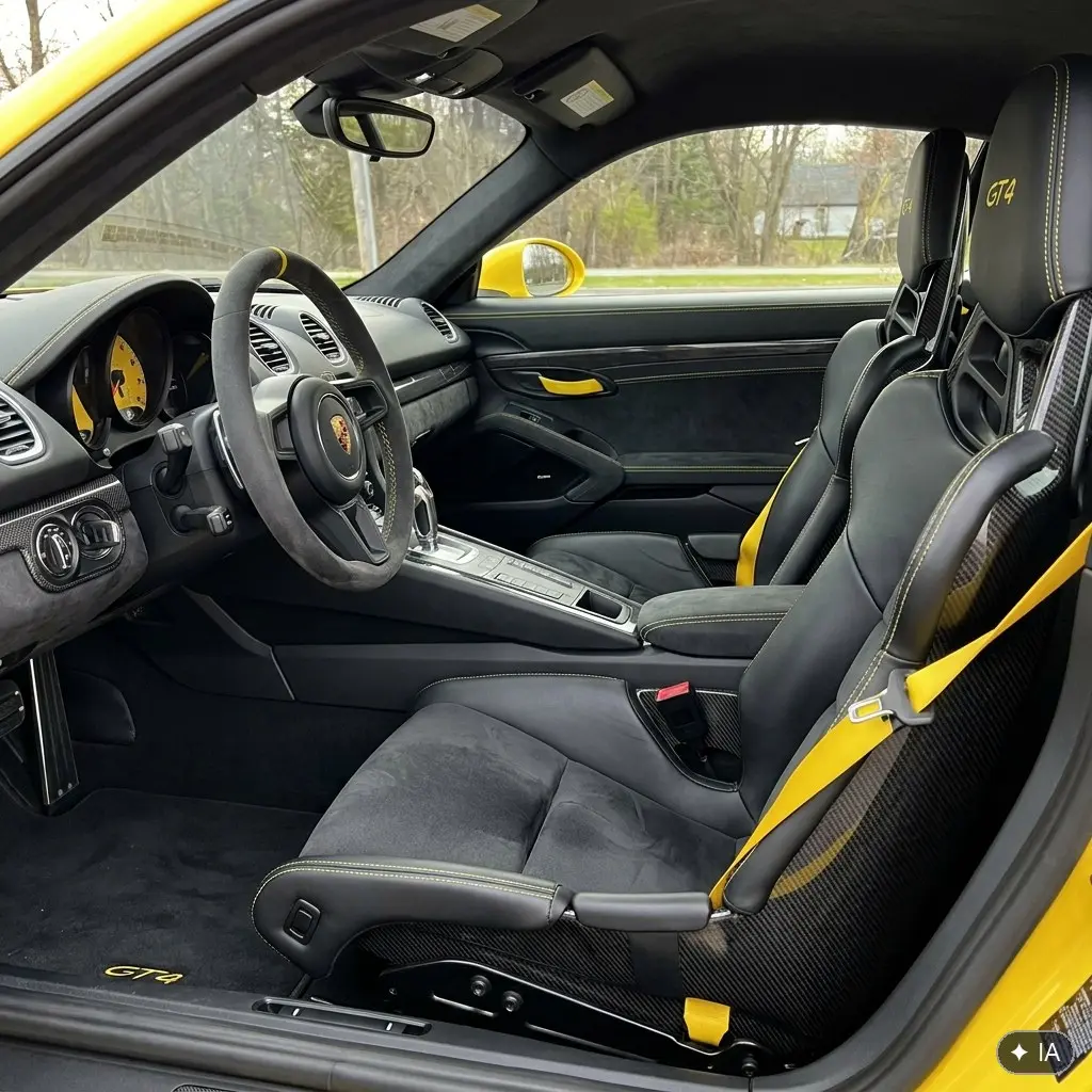 Intérieur Porsche Cayman GT4 : baquets et volant GT
